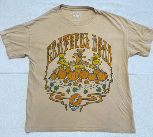 American Eagle AE Band Tee Grateful Dead T-Shirt Tan Pumpkin Band Size Adult M