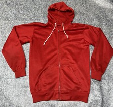 Vintage 70s-80  s Red Zip Up Hoodie Size Large- Polyester 100 - 6 