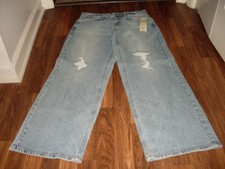 WOMENS NO BOUNDARIES WIDE LEG STRETCH DESTRUCTED DENIM JEANS SIZE 4 NWT