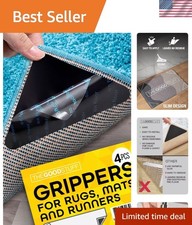 Invisible Rug Corner Grippers - Non-Slip Protection for All Floor Types (4 Pack)