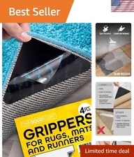 Invisible Rug Corner Grippers - Non-Slip Protection for All Floor Types (4 Pack)