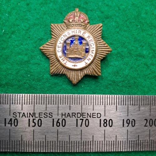 WW1 The Devonshire Regiment Sweetheart Enamel Badge