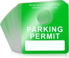 Remerry 500 Pack Parking Permit Hang Tags Bulk Rearview 3 x 2.76 inch, Green 