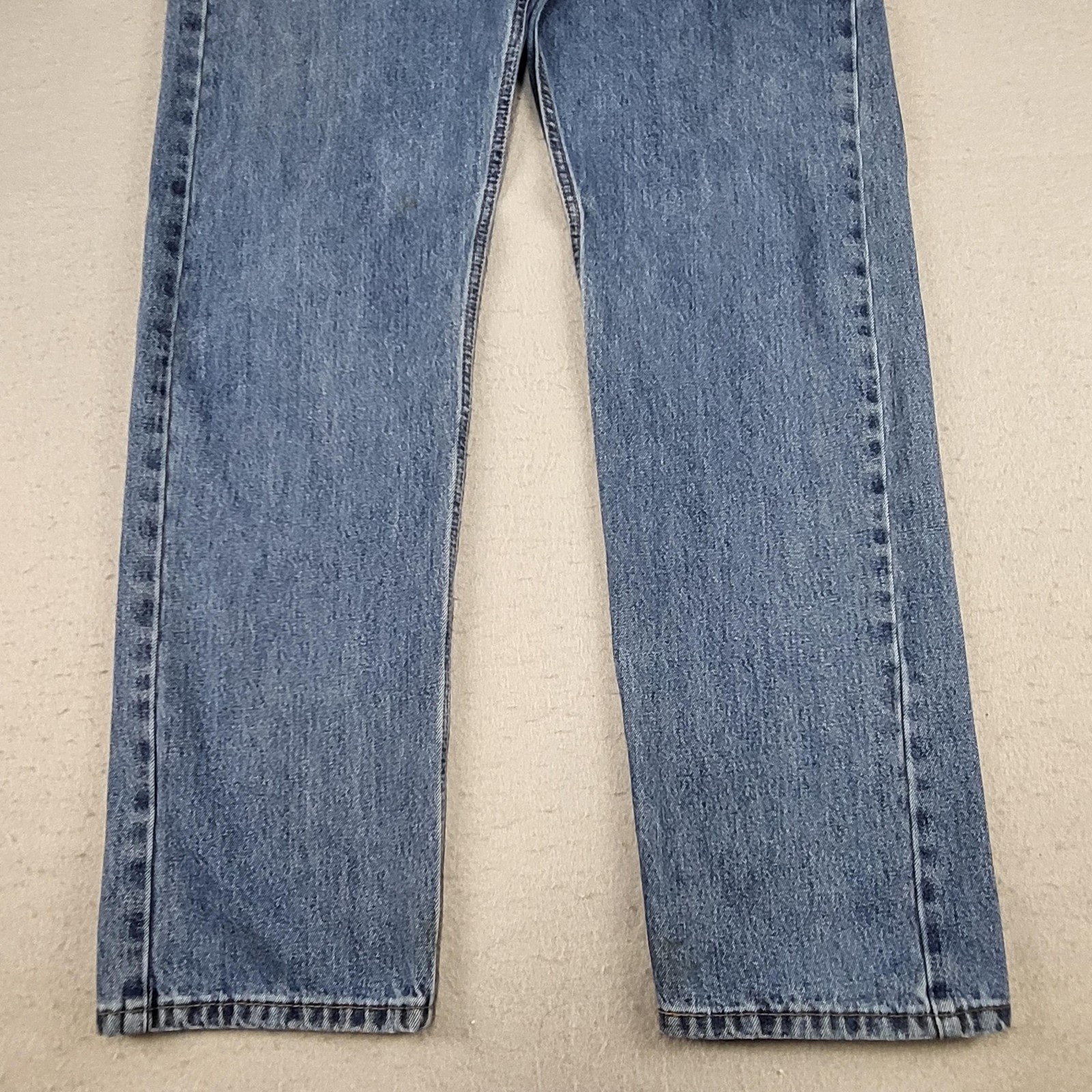 Levis 505 Jeans Mens 38x33 Blue Medium Wash Straight 100% Cotton Tag 38x34 thumbnail 3