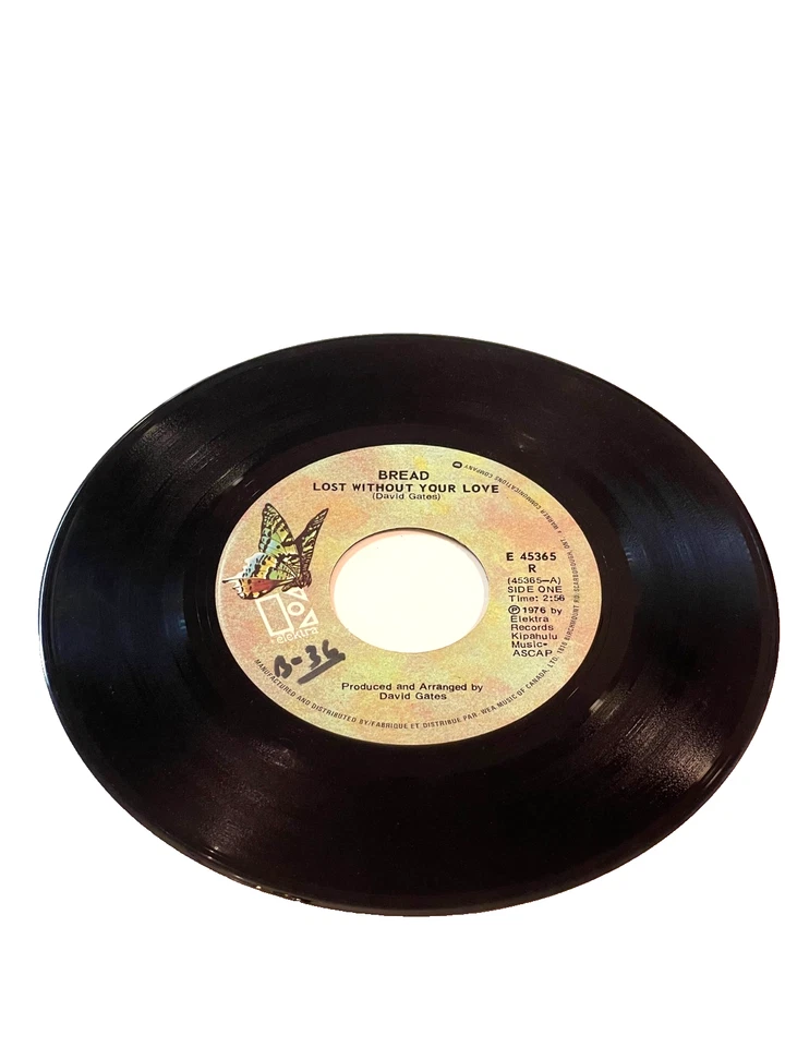 Bread- "Lost without your love" & "Change of heart" 7" 45 RPM (#119) - Image 2 of 3