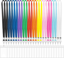 24 Pack Lanyards for ID Badges Cruise Lanyard for Ship Cards with Waterproof ID