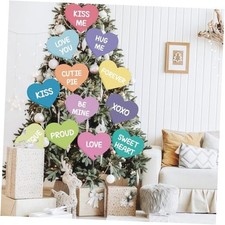 Valentines Day Decorations Tree Heart Ornaments, 12 Pcs Large Sweet Colorful