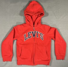 Levi's Full Zip Kids Hoodie Size 6XL 6-7 Years Red With Blue Letters