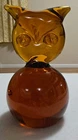 VINTAGE BLENKO GLASS SCULPTURE PAPERWEIGHT 711c OWL JOHN NICKERSON