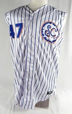 2024 Syracuse Mets #47 Game Used White Jersey Salt City 46 684