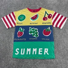Vintage Boutique Europa Fruit Shirt Mens XL Striped All Over Print Fruit Melon