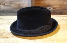 STETSON The Sovereign Men's Black Felt Braided Fedora 6-7/8