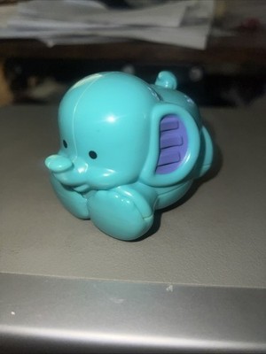 Fisher-Price 2010 Rolling Baby Toy 3.5''  Heavy Duty Elephant Car,, Blue/purple