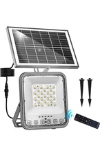 Solar Lights Outdoor Waterproof with Motion Sensor, 20,000mAh Battery Gray 