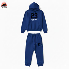 Men's Blue Hoodie Sweatpants Sweatsuit 2pc Set To Match Air Jordan 1 Royal Blue