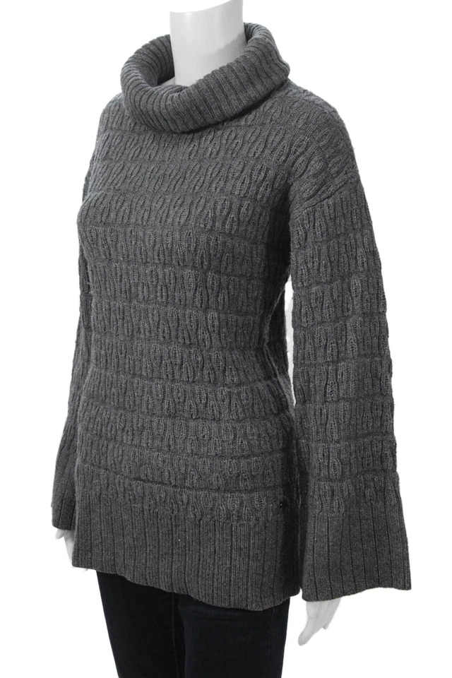 Cárdigan con botones de cuello alto gris oscuro Lacoste para mujer talla 34 Foto 2 de 4