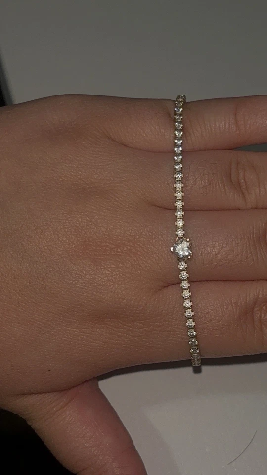 14k gold-plated jewelry cubic zirconia main stone PANDORA. - Image 2 of 4