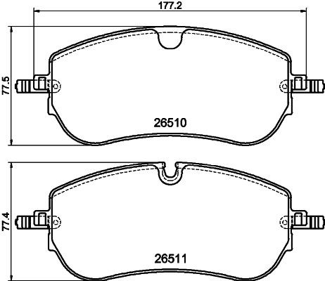 Vorderachse Hella 8DB 355 044-251 Bremsbelagsatz, Scheibenbremse FüR Jaguar,Land-image