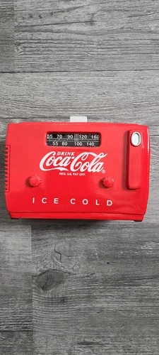 Vintage 1998 Coca Cola Coin Bank Musical Cooler Radio Diecast
