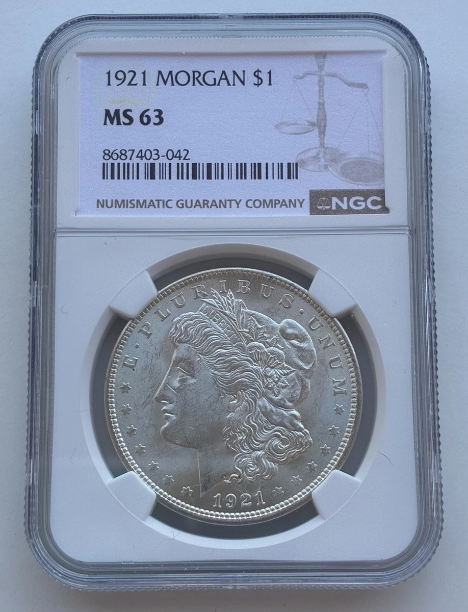 NGC Grade MS 63 1921 Year Morgan US Dollars (1878-1921) for sale
