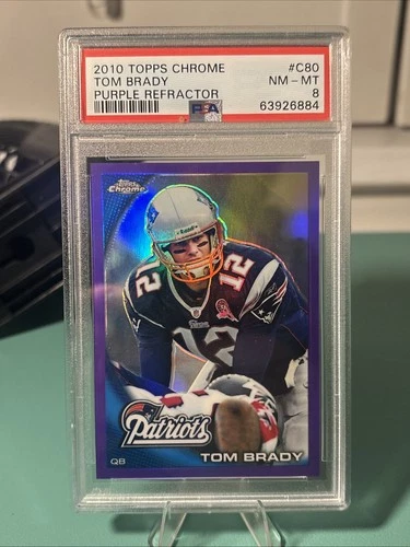 2010 Topps Chrome - Tom Brady #C80 Purple Refractor /555 - PSA 8