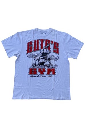 Rare Bootleg Guts Gym Berserk Anime Graphic T Shirt XL White Manga Tee
