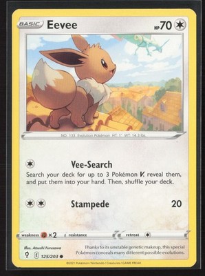 Eevee 125/203 Common Evolving Skies Pokemon Lightly Played