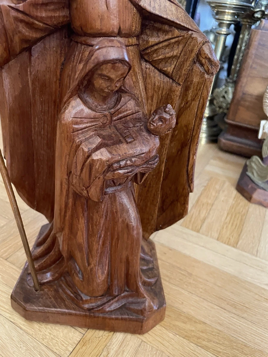 Heilige Familie Holzfigur Handgeschnitzt 35cm Josef Maria Jesuskind Südtirol alt