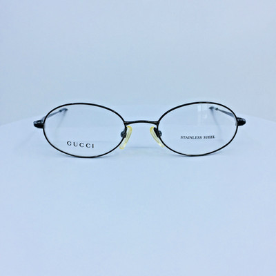 New Vintage Gucci GG 2649 Eyeglasses C. TW3 Gunmetal Small Oval 48-18mm Italy