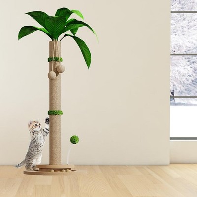 Katzenkratzbaum Und Baumelnder Ball, Trainings Kratzbaum, Hoher Kratzbaum für