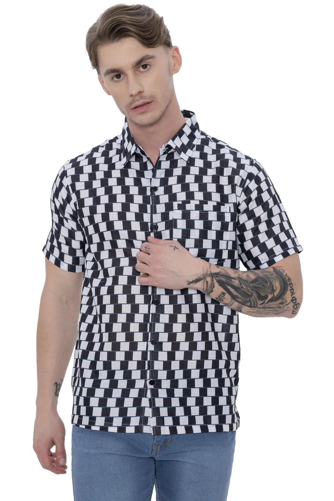 HAPPY BAY Mens Hawaiian Shirts Short Sleeve Button Down Shirt Men's Casual