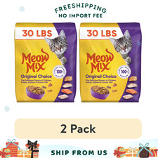  2 pack Meow Mix Original Choice Dry Cat Food, 30 lb. Bag