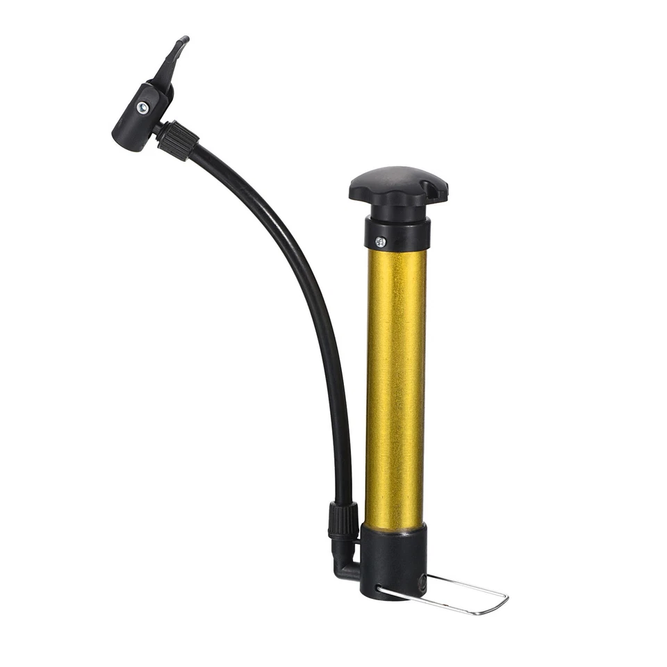 Mini Bike Floor Pump Ball Pump Kit Hand Inflator Pressure Air Pump Gold Tone Foto 3 de 4