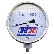 15540 Nitrous Express Nitrous Pressure Gauge 4 Inch, High Accuracy