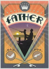 Designer Greetings Man and Boy Fishing Silhouette Birthday Card for Father