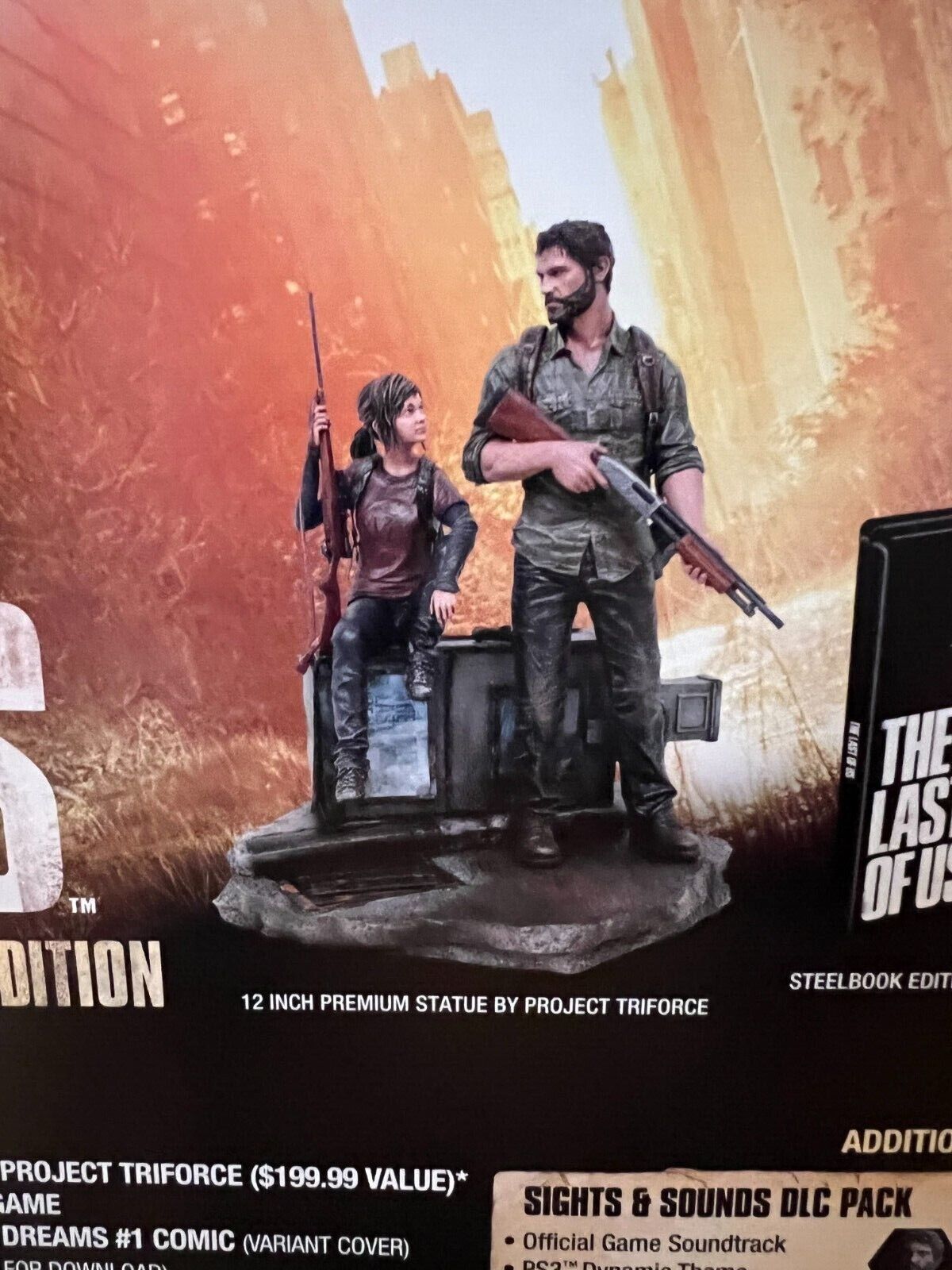 The Last of Us Post Pandemic Edition Joel & Ellie Statue PS3 Rare