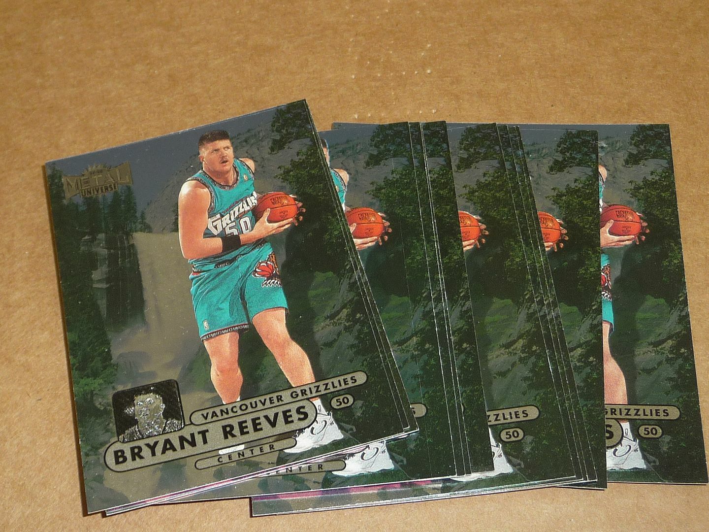1997/98 Metal Universe Championship BRYANT REEVES LOT OF 13 GRIZZLIES #25
