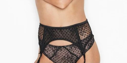 Victoria's secret Dream Angels Black Floral lace suspender garter M/L new Rrp£35 - Picture 4 of 4