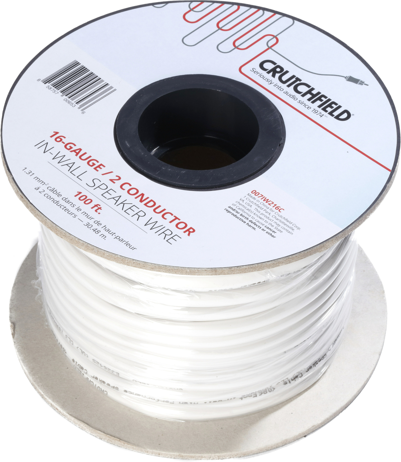 Двухжильный провод Crutchfield 16-го калибра, встроенный в стену, 100-футовый рулон