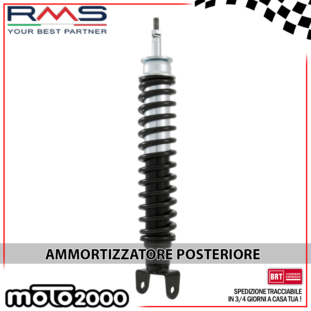 Ammortizzatore Posteriore Per Piaggio Zip 50 1992-1996 - RMS, Regolabile In Precarico, Colore Nero