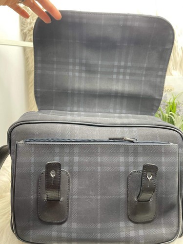 Burberry Bag Side bag Canvas Navy Blue Authentic - Picture 8 of 17
