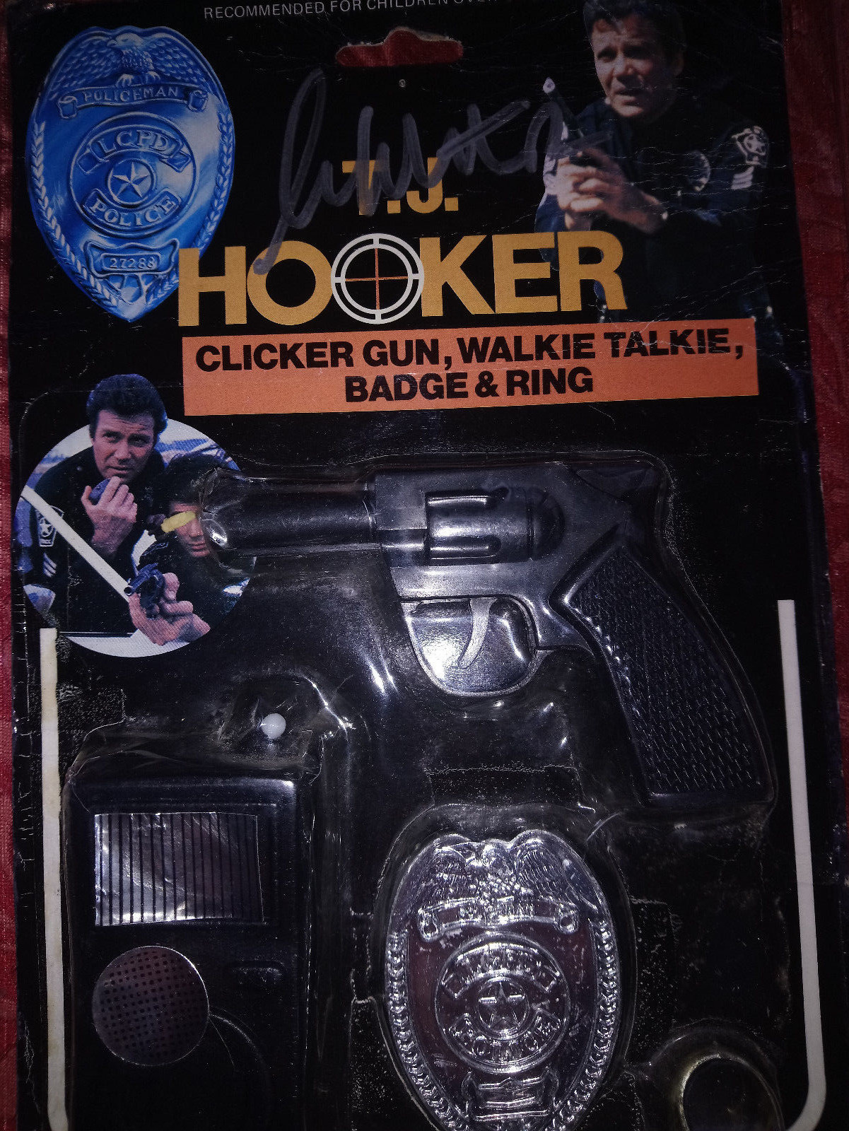 Autographe William Shatner TJ Hooker 1982 photo signée vintage
