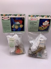 LeeWards Vintage Sequin Bead Push Pin Christmas Car Santa Sleigh Ornament Kits