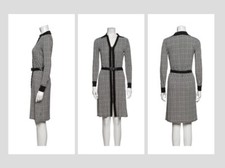 Michael Kors Printed Long Sleeves Dress w/ Tags Color: Gray/Black Size: Petite