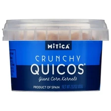 Mitica Quicos(Giant Crunchy Corn), 2.82 Oz Mini tubs, Case of 12 Tubs