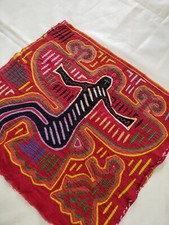 Beautiful vintage panama mola Kuna applique needlework textile panel itm1157