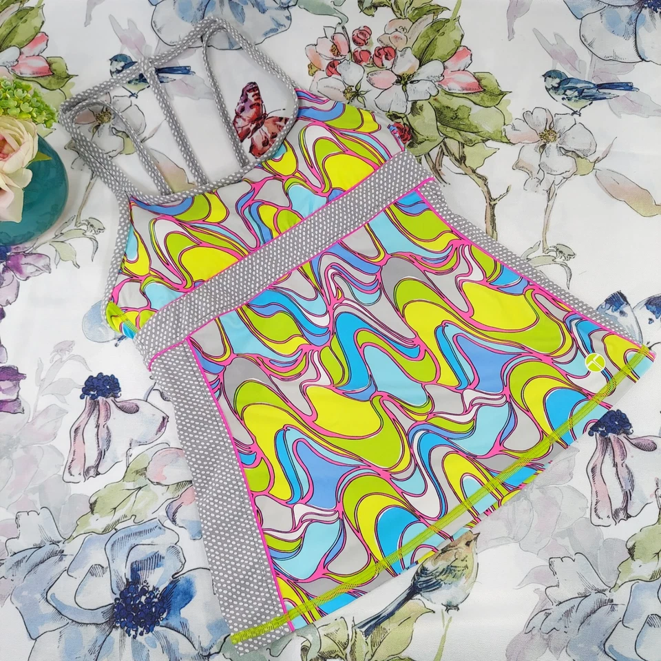 $80 TRINA TURK RECREATION LAVA LÁMPARA MULTI CORREA CAMISETA SIN MANGAS MUJER TALLA PEQUEÑA *USADA EN EXCELENTE ESTADO Foto 2 de 4