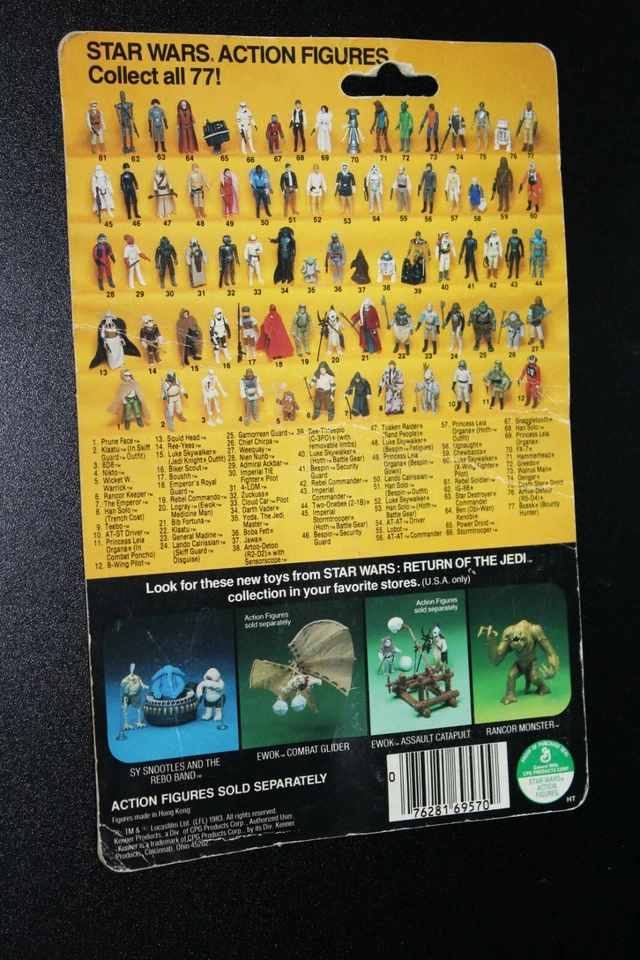 Vintage Star Wars ROTJ  Klaatu CARD BACK ONLY 77 Back 1983 Return Of The Jedi - Image 2 of 4