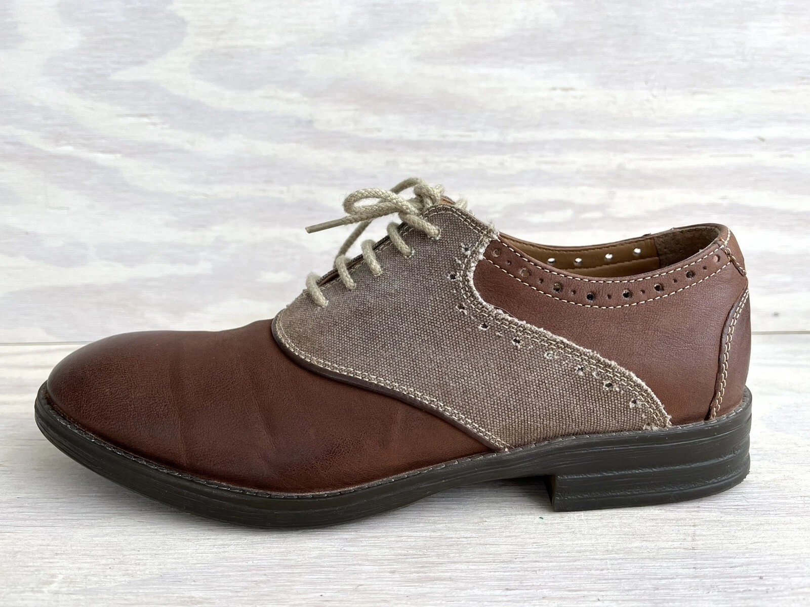 Oxford Clarks Collections da uomo marrone in pelle e tela con dettaglio brogue taglia 9 M