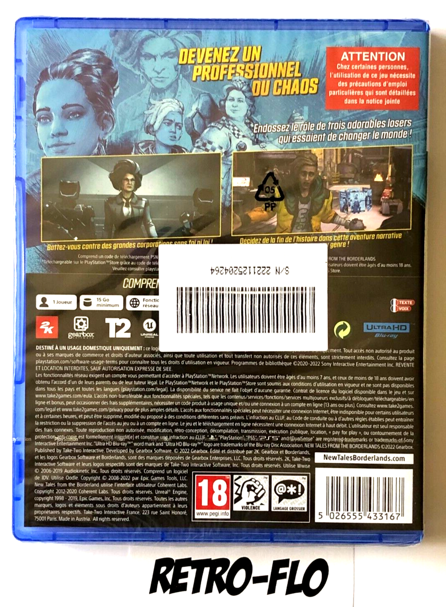 Jeu PS5 New Tales From The Borderlands 2 Deluxe Edition - Neuf Sous Blister